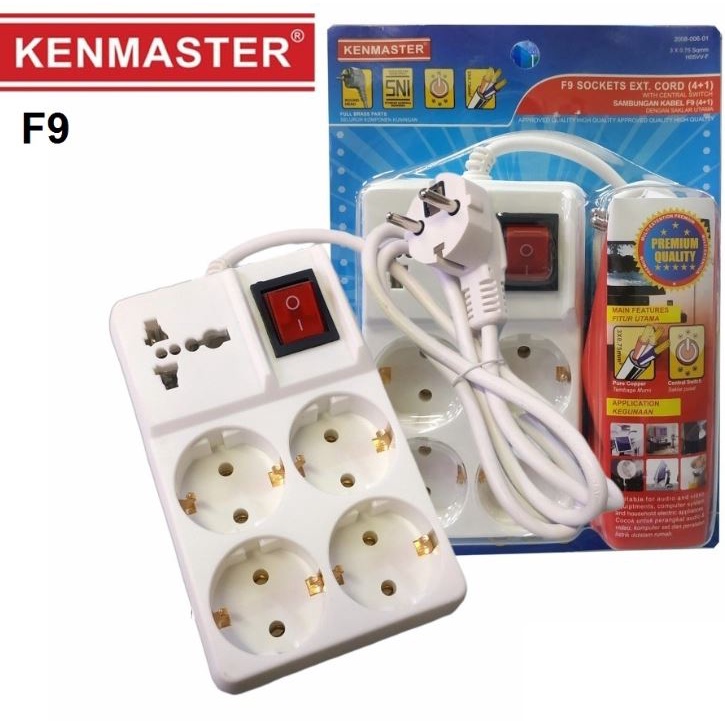 Kenmaster F9 4 Stop Kontak + 1 Stop Kontak COLOKAN LISTRIK