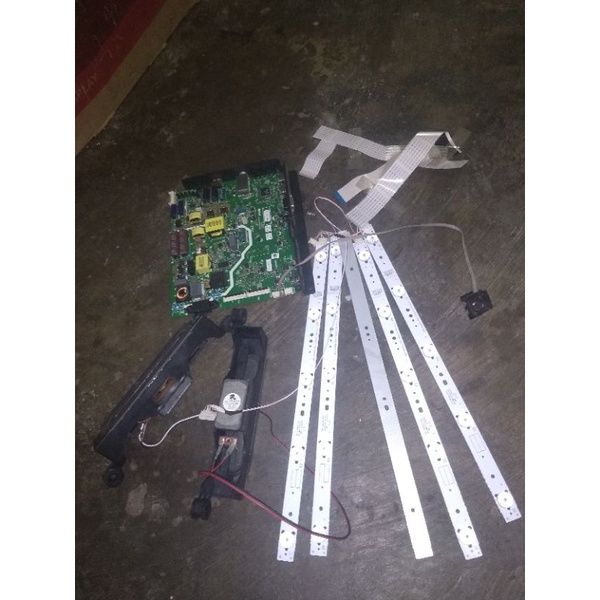 MESIN MB MAINBOARD MAINBOR MODUL TV PSU POWER SUPPLY KABEL LVDS FLEXIBLE SPEKER SPEAKER LAMPU BACKLI