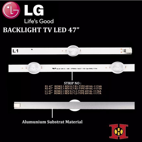 Backlight TV LG 47 Inch 47LN5400 47LN5700 47LA6200 47LA6130 BL 4+5 LED