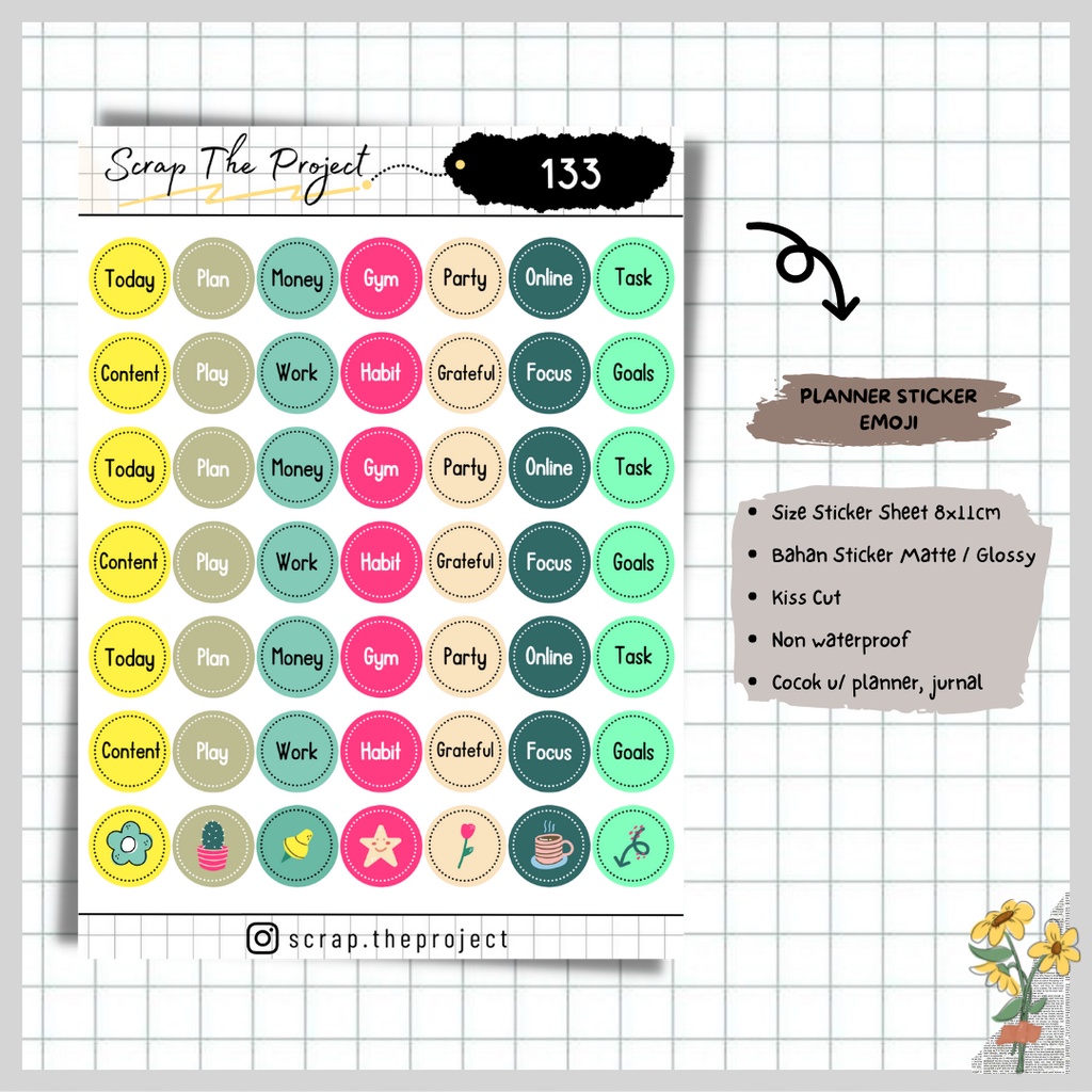 

STICKER PLANNER JOURNAL / STICKER DAILY ACTIVITY / STP - 133