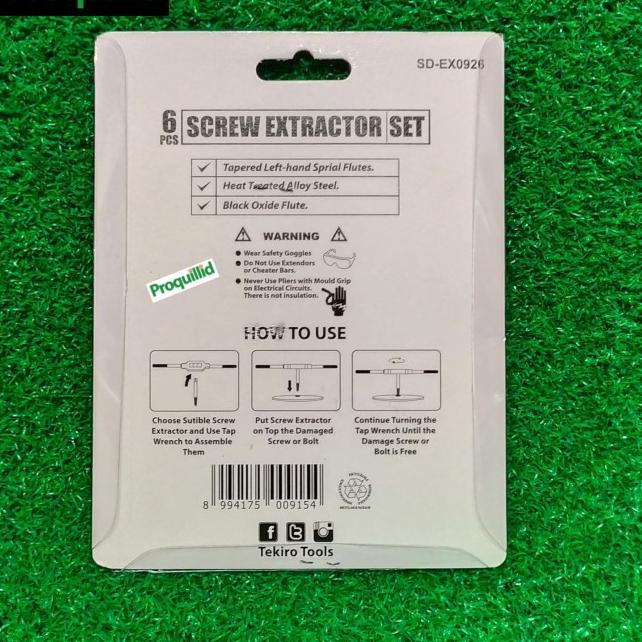 HAND TAP ULIR BALIK DRAT KIRI BAUT PATAH SCREW EXTRACTORS SET TEKIRO