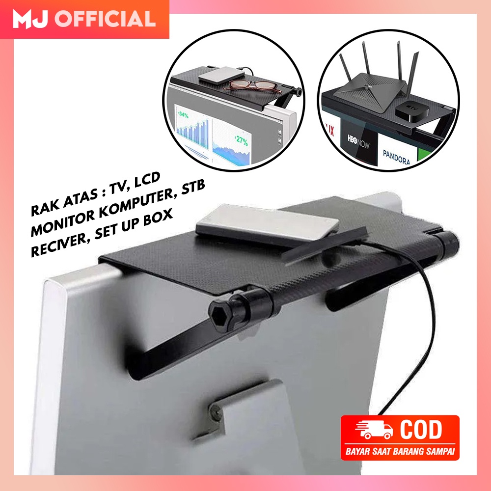 Rak Set Top Box tv dinding Tempat Dudukan Set Top Box Tv Digital Screen Top Shelf Stand Tv Rack