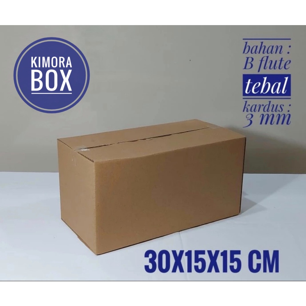 

Kardus karton uk. 30x15x15 cm Kotak Box SHEET/SINGLE WALL untuk packing Souvenir dll
