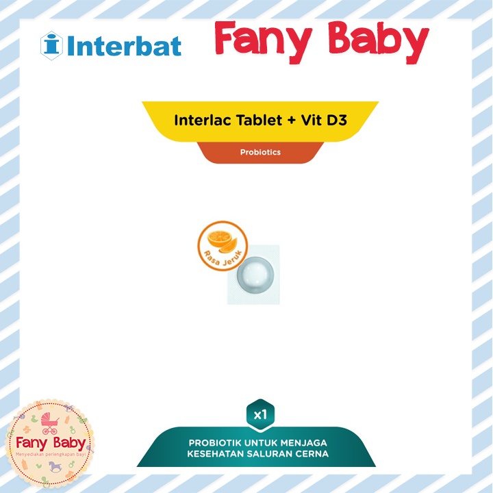 INTERLAC PROBIOTIK + VIT D3 400IU - 1 TABLET / (1 STRIP - @ 10 TABLET)