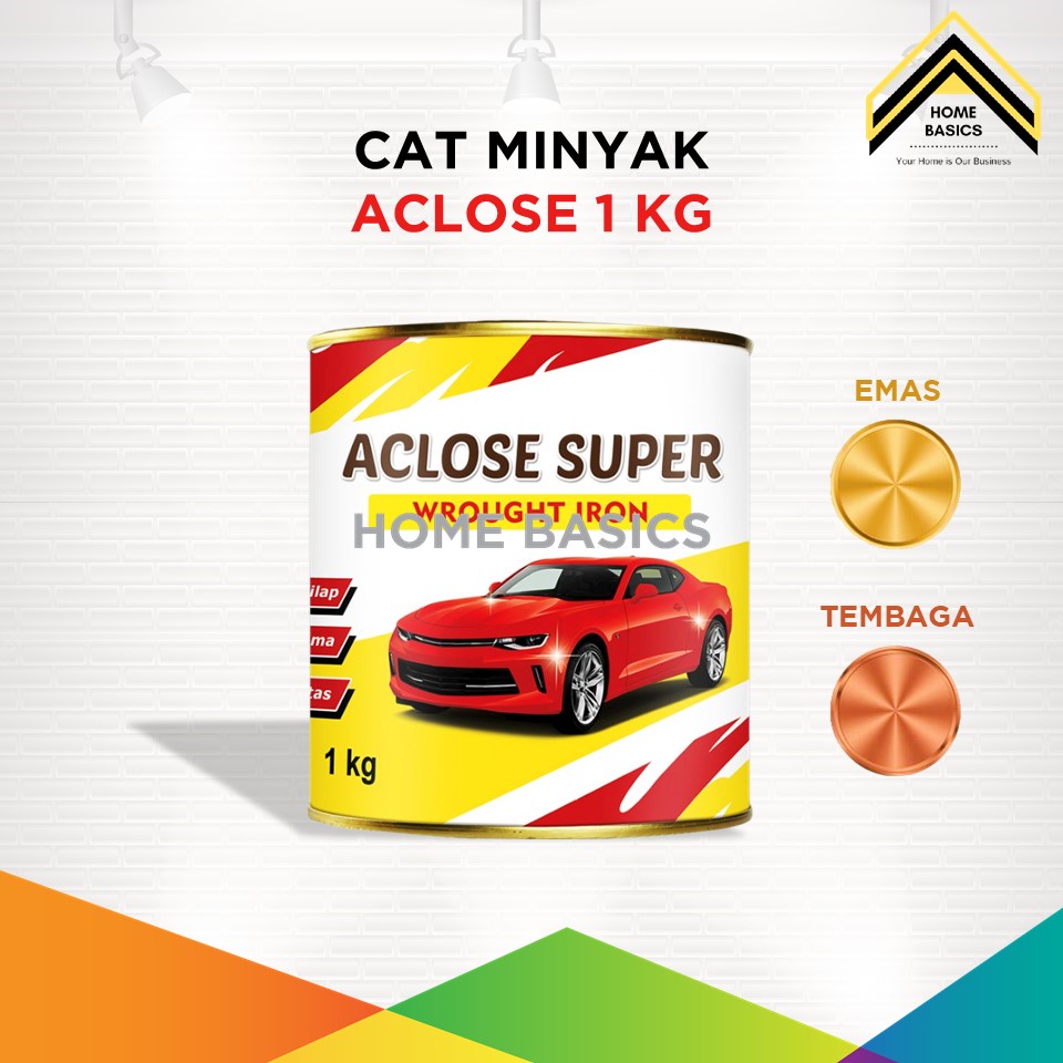Cat Minyak Aclose 1 Kg / Cat Duco / Cat Kayu / Cat Besi - Emas / Tembaga