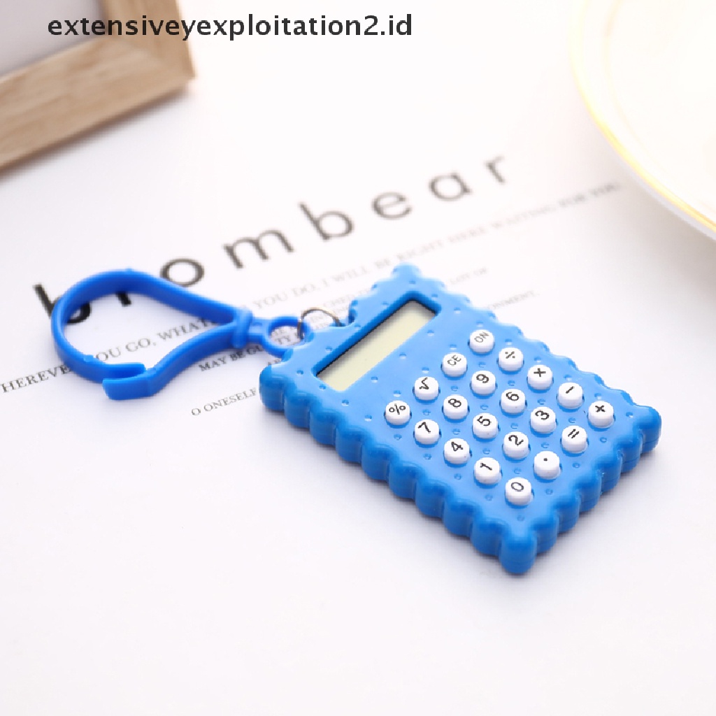 Kalkulator Mini Elektronik Bentuk Biskuit Untuk Sekolah / Kantor