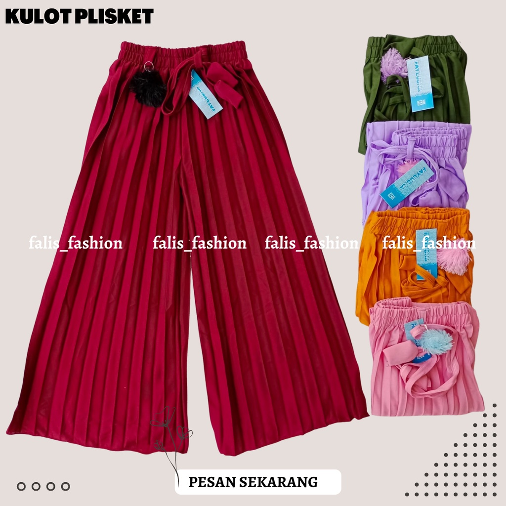 CELANA KULOT PLISKET ANAK TANGGUNG 4-13 TAHUN / KULOT PLISKET ANAK PEREMPUAN / CELANA PLISKET ANAK /