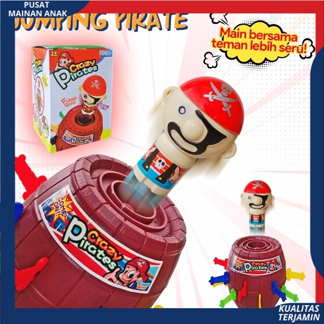 ( BISA COD ) PROMO Mainan Anak Jumping Pirates Barrel Crazy Pirate Roulette Funny Game Running Man SNI