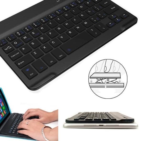 Wireless Slim Keyboard 9 inch Bluetooth iPad Tab Android Mac - Hanya Keyboard, 9inch Hitam