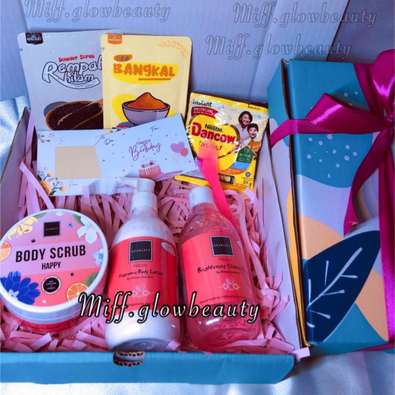 Miffglow - Hampers scarlett whitening body lotion kado unik kado cewek kado ulang tahun scarlett paket hemat