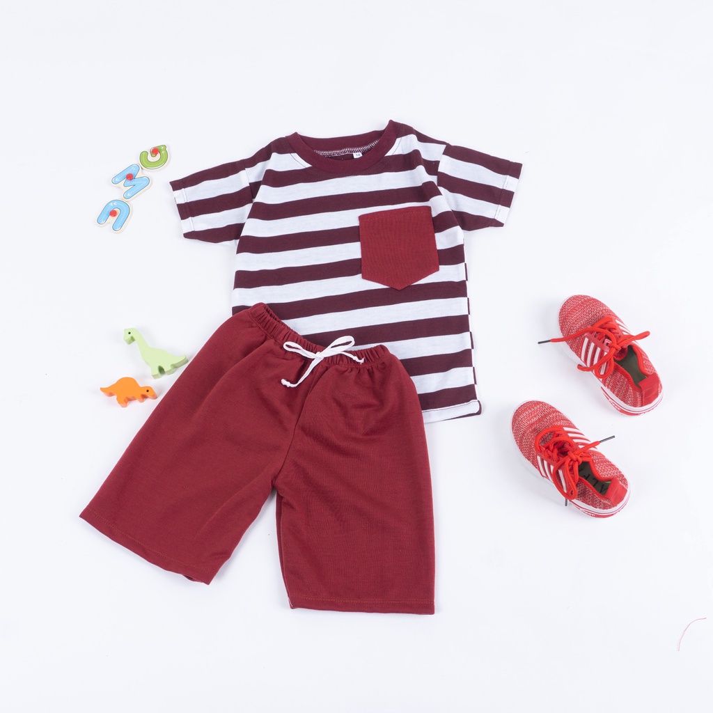 ZASKIYA - SETELAN ANAK SALUR| SET KIANO SALUR KIDS | SET STRIPE 1-4 TAHUN