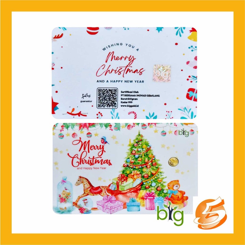 Emas Logam Mulia BIG GOLD EMASIN 0,05 0.05 Gram Edisi Natal Christmas Gift Series Seri Hadiah Kado P