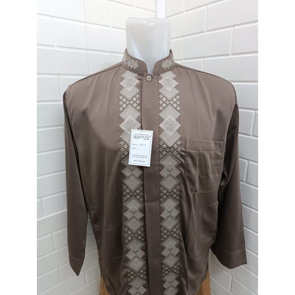 Baju Koko Busana Muslim Pria Dewasa Misfalah Lengan Panjang Seri 2033