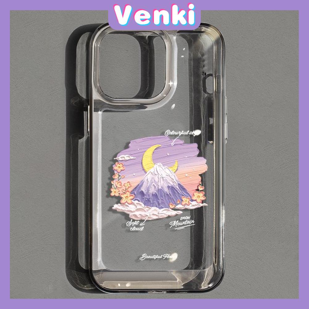 iPhone Case HD Acrylic High Quality Hard Case Metal Button Protection Camera Shockproof Painting Cloud And Mountain Compatible For iPhone 14 13 12 11 Pro Max XR XS Max