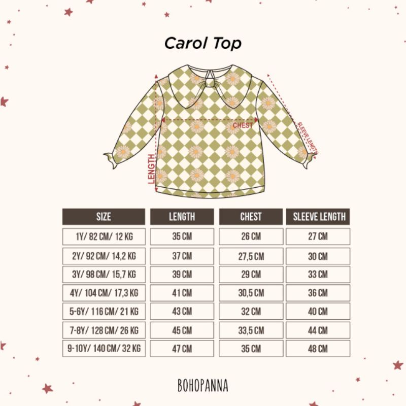 BOHOPANNA - CAROL TOP - ATASAN BOHOPANNA - KAOS ANAK - PAKAIAN ANAK