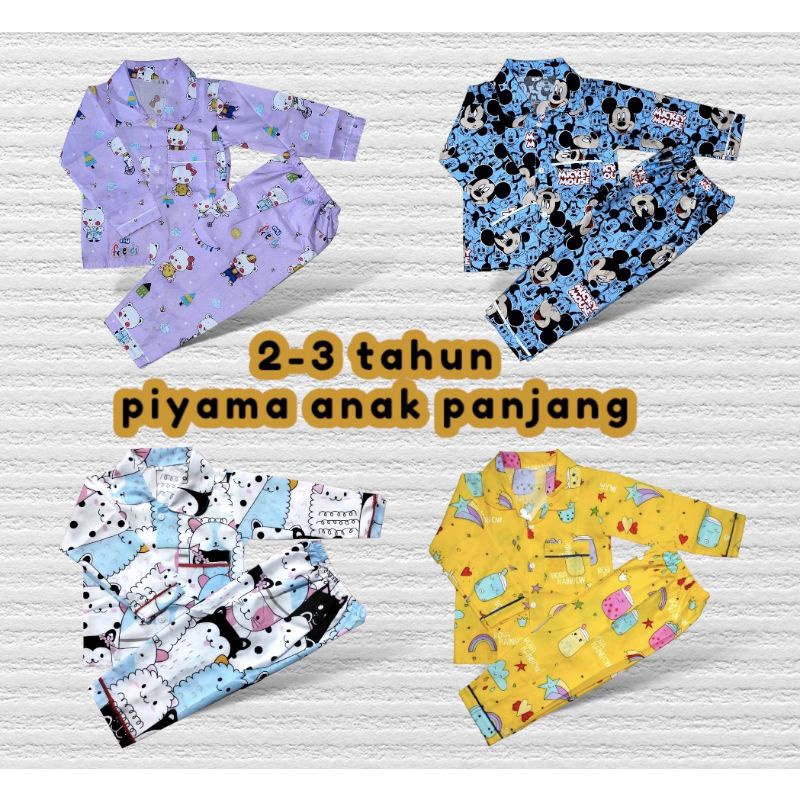 (PART 2) piyama anak lengan panjang 2 3 tahun size L