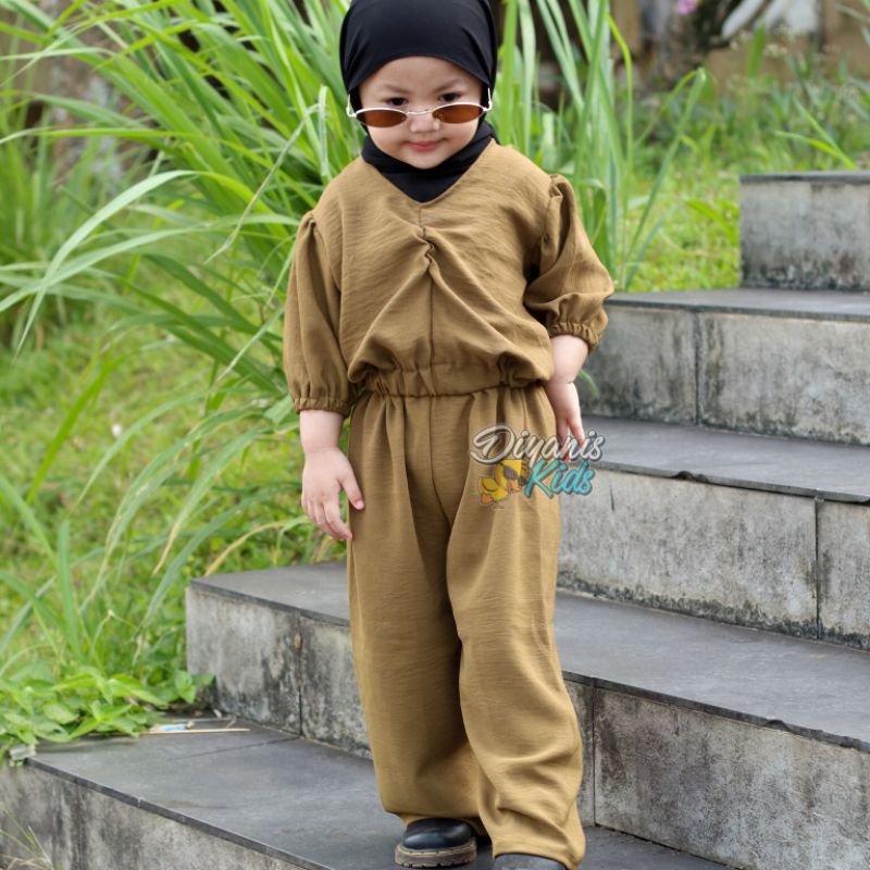 AZALEA oneset/setelan baju anak usia 2-7 tahun /setelan kulot dan atasan crop anak