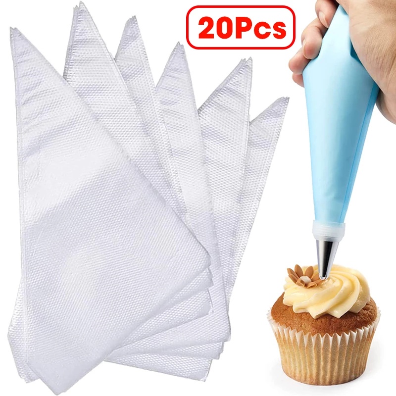 20pcs Kantong Piping Bag Krim Kue / Dessert Sekali Pakai