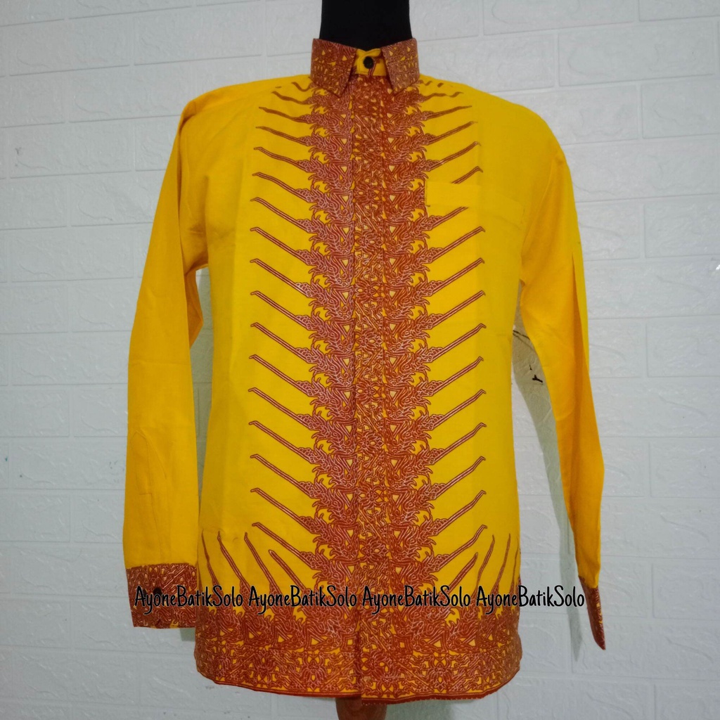 Kemeja batik MODANG KUNING terbaru / Baju batik cowok warna kuning golkar / kemeja batik lapis furing warna kuning lengan panjang / Batik pria warna kuning golkar bahan katun premium / batik lemgan panjang kuning terbaru / baju batik kuning premium