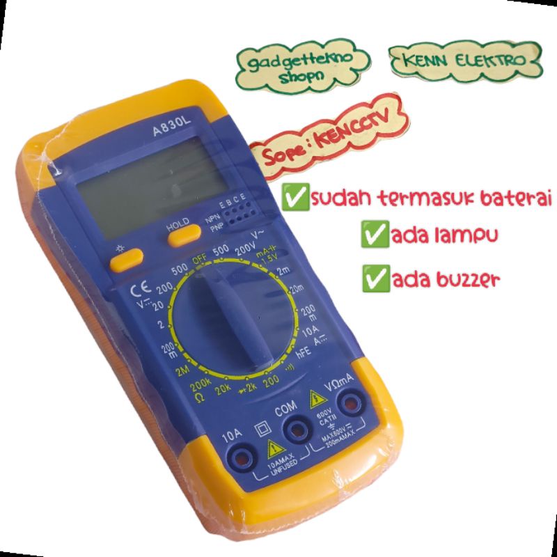 multitester digital Aneng a830l multi meter a830l multitester a 830 L (tinggal pakai)