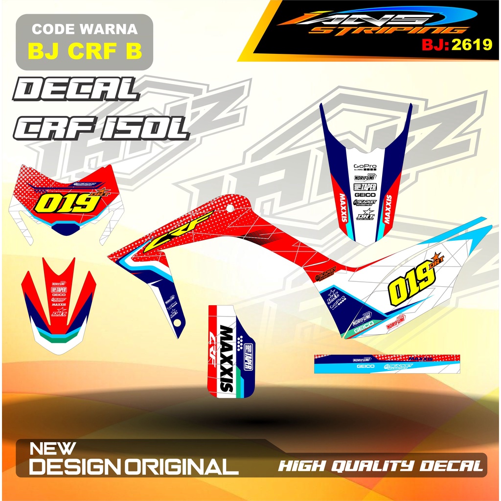 DECAL STICKER CRF 150L FULL BODY / STICKER CRF NEW 2022 / DECAL STICKER CUSTOM MOTORCROSS