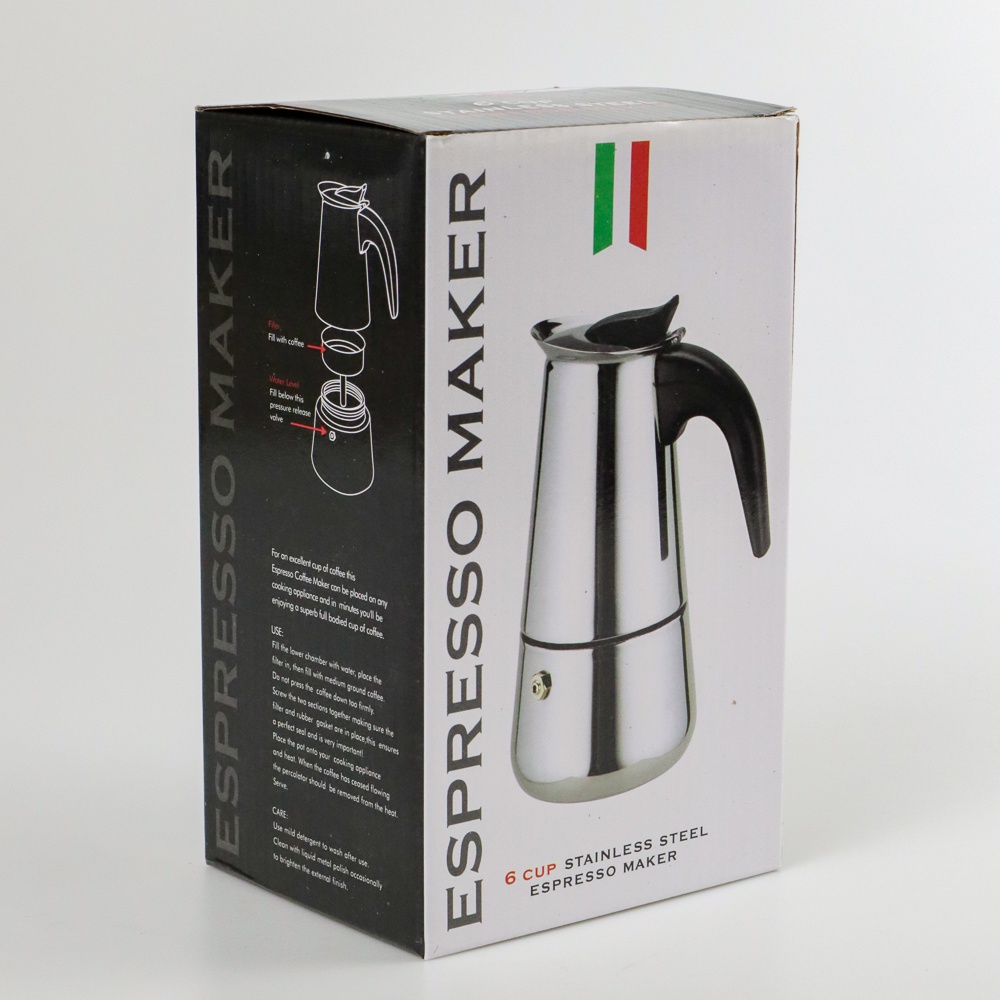 Espresso Coffee Maker Moka Pot Teko Stovetop Filter 300ml - Z20 - OMHX3FSV Silver