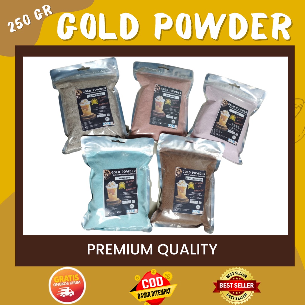 GOLD Powder 250 Gr bubuk minuman rasa / bubuk minuman kekinian / bubuk cappucino / powder drink BOBA / Bubuk Es Teh Viral