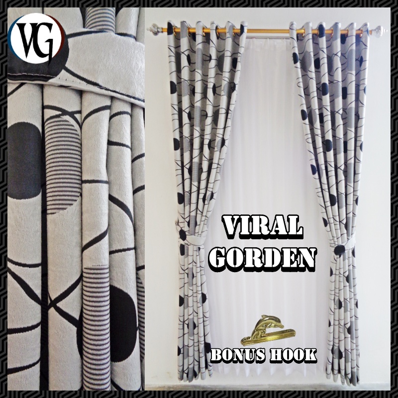 Gorden Jendela Pendek Kamar Tidur Aesthetic Blackout Bludru Import Bolak Balik