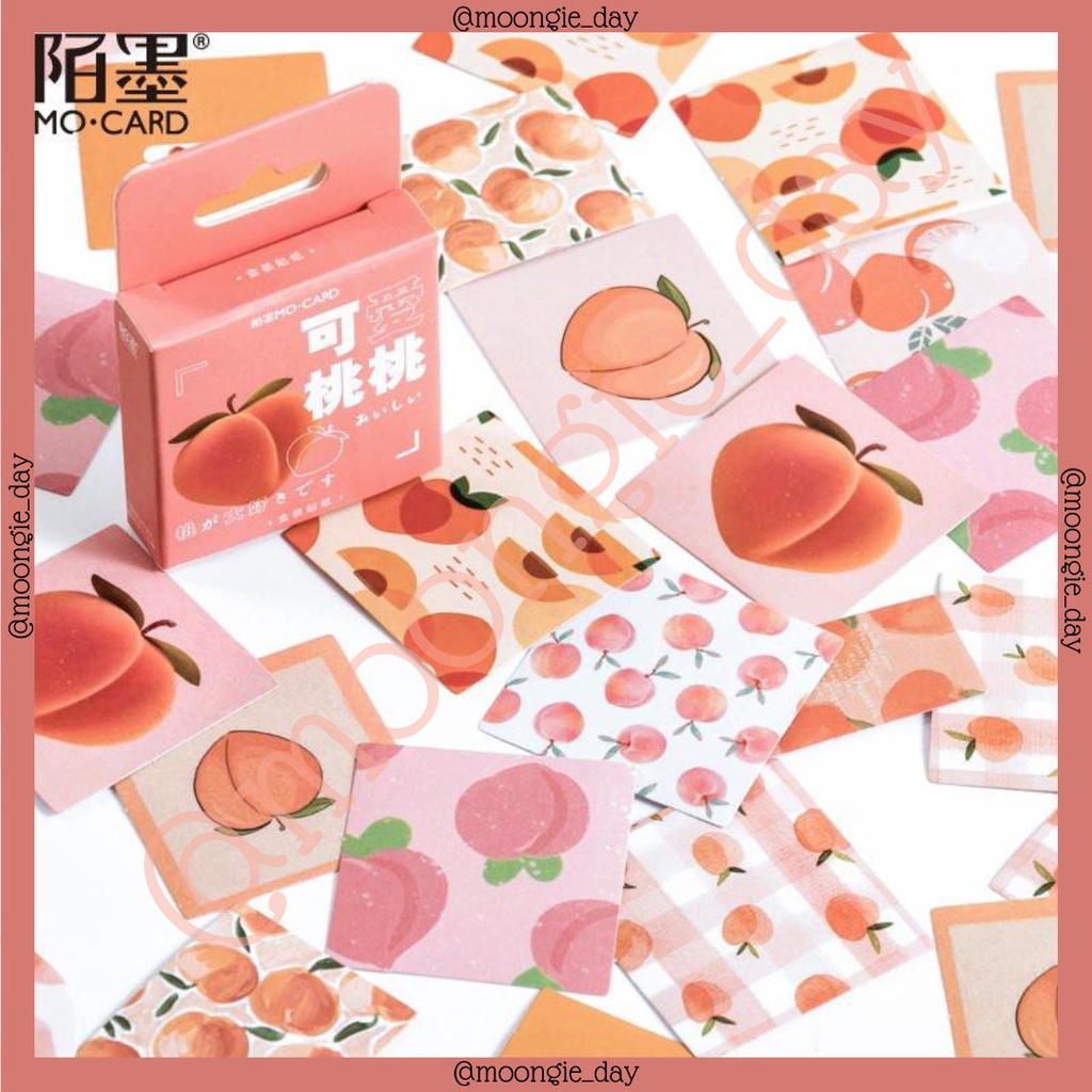 

45 PCS/BOX STIKER KERTAS TEMA FRUIT PEACH BUAH PERSIK ORANGE BULLET JURNAL DIY DIARY POLAROID DECO LUCU MURAH