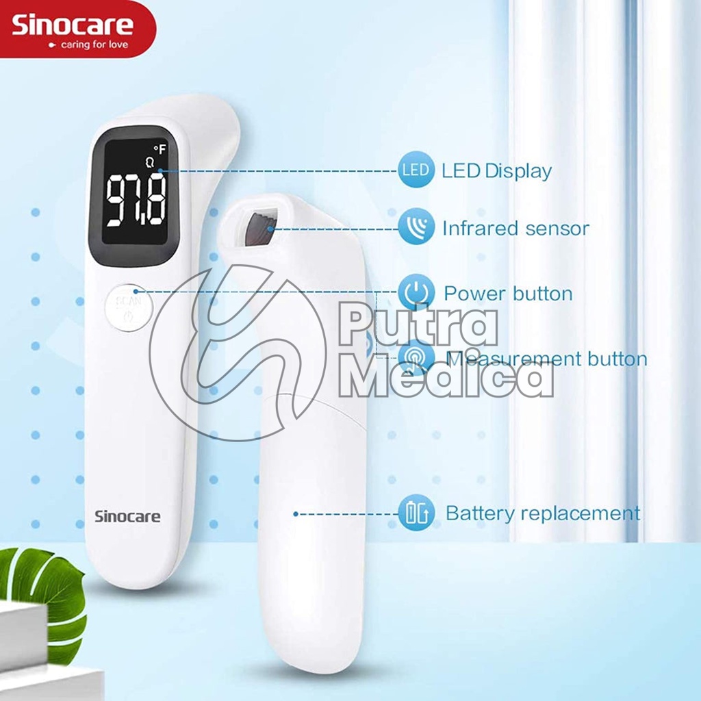 Sinocare Termometer Digital Infrared AET-R1D1 / Thermo Gun / Temp / Alat Ukur Suhu Tubuh