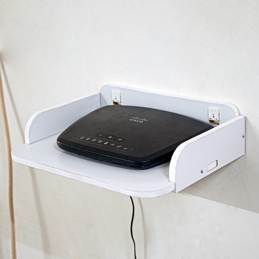 Rak Ambalan Gantung Dinding Set Top Box Wifi/Decoder Serbaguna Minimalis - LC016