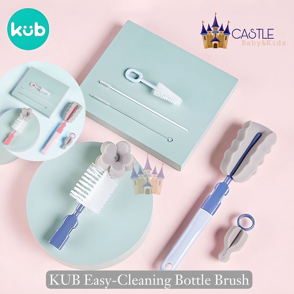 KUB - Easy Cleaning Bottle Brush - Multifunctional Baby Bottle Brush Set - Sponge Brush - Pembersih Botol Susu Bayi