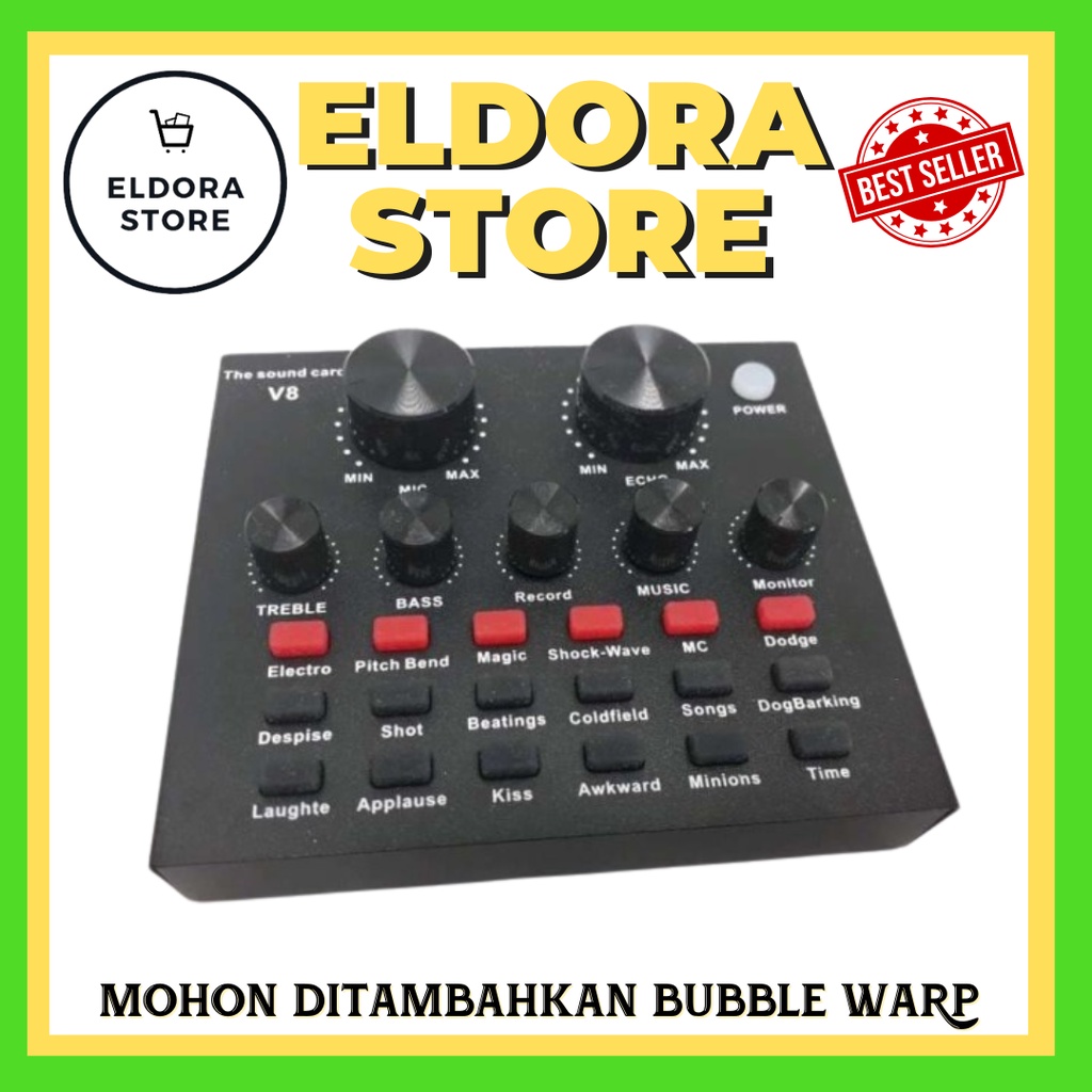 SoundCard V8 Plus Audio untuk HP PC Mac Live Broadcast Karaoke | Sound Card