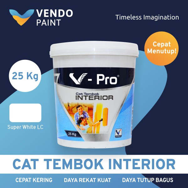 Cat Tembok Interior V-Pro 25 kg Super White LC - setara Paragon