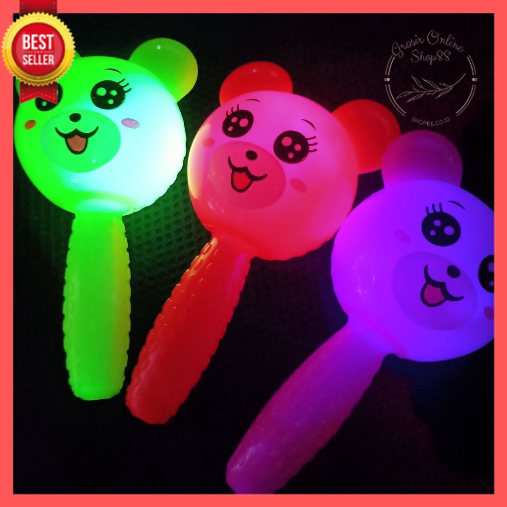 GOS - E309 - Mainan Rattle Bayi Puffer Ball Lampu Menyala Berbunyi Lucu