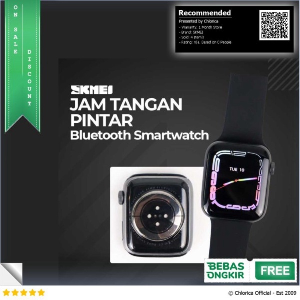 Promo SKMEI Jam Tangan Pintar Bluetooth Smartwatch - IWO7PRO - Hitam SKMEI Berkualitas