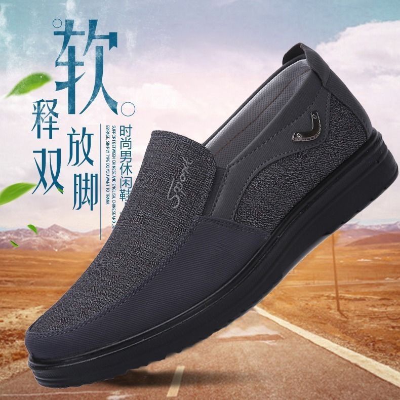 Beijing Kain Sepatu SlipOn Pria Kain Sepatu Tengah Usia  Orang Tua Leisure  Ayah Sepatu 48 Ukuran 46