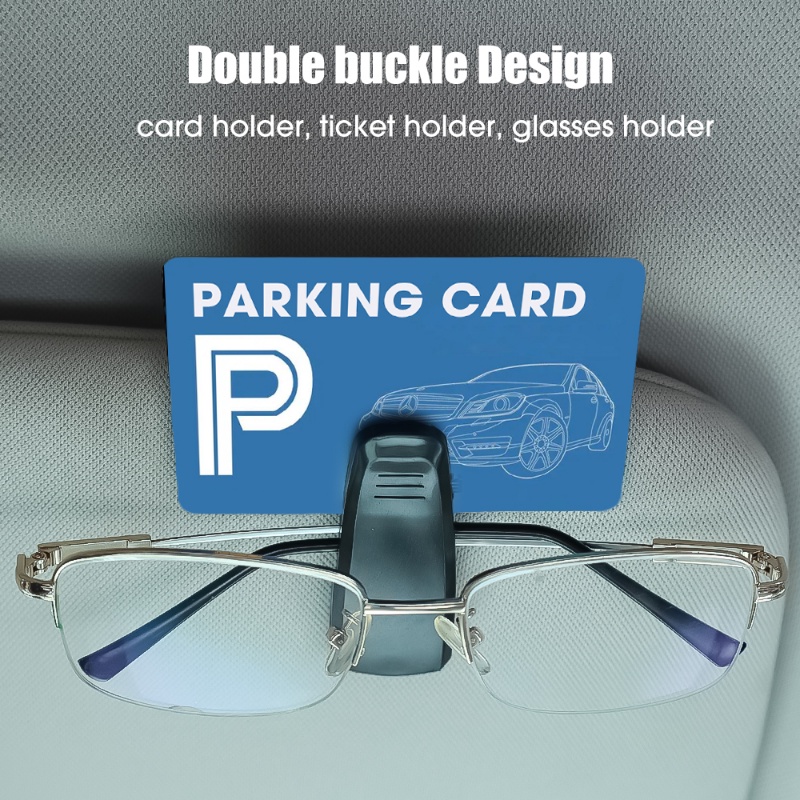 1 Pc Stand Holder Kacamata / Tiket / Kartu Universal Untuk Sun Visor Mobil