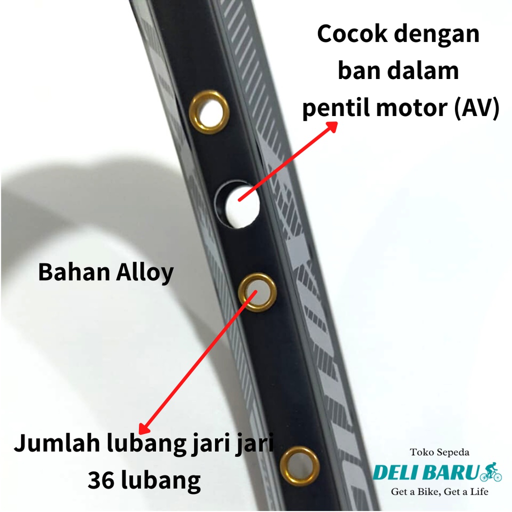 Exotic Rims 20 murni double wall 36 hole lingkar pelek alloy sepeda BMX, mini, lipat