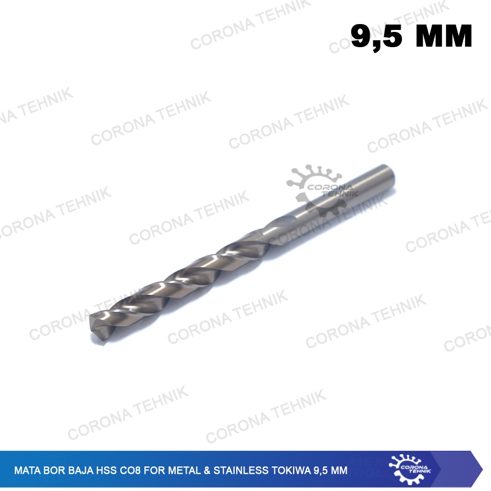 9,5 mm - Mata Bor Baja HSS Co8 For Metal &amp; Stainless Tokiwa