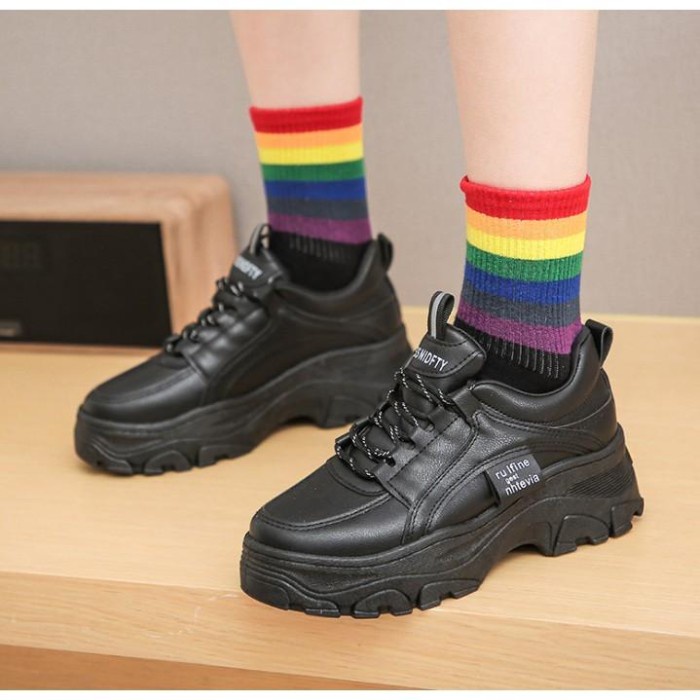 Sneakers Putih Platform Tinggi Korean Style UFLINE-7