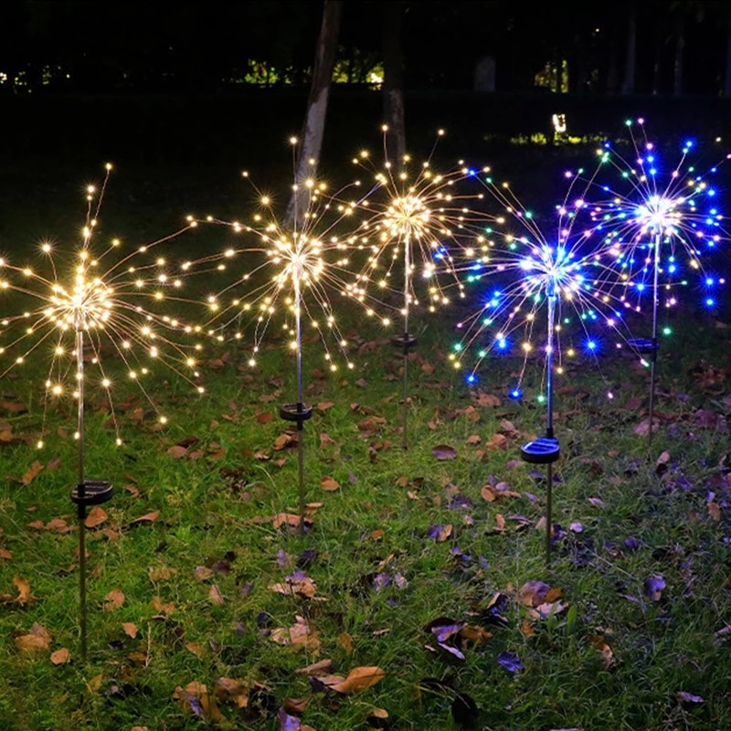 180LEDS LAMPU TENAGA SURYA Lampu taman Solar Firework Light Lawn Lamps Garden Solar Light Tahun Baru 2023 Dekorasi Natal untuk Rumah