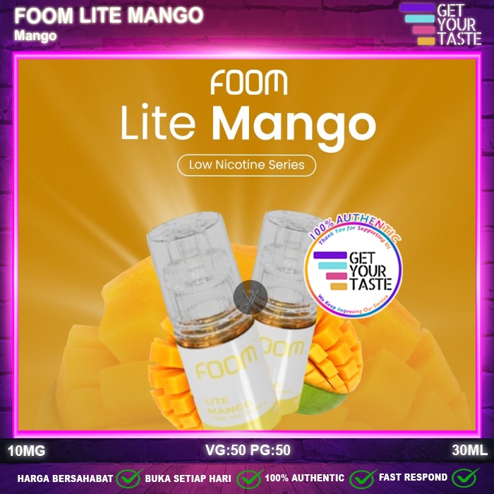 Liquid Foom LITE Mango Fruity Salt Nic 30ML Pods Friendly by Foom Lab