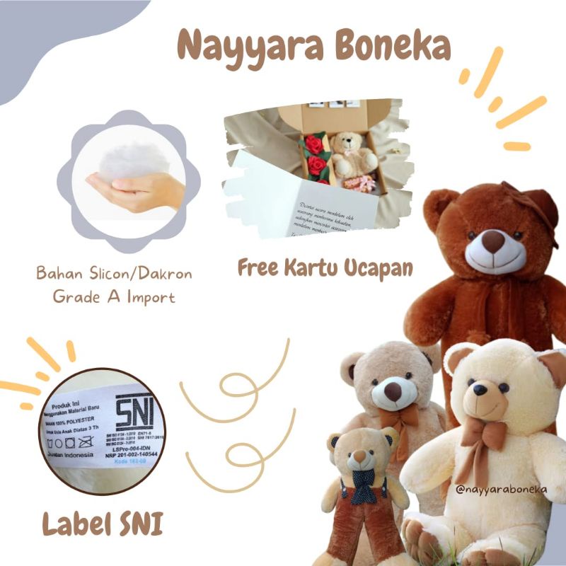 Boneka Beruang Jumbo Teddy Bear 1,4  Meter SNi