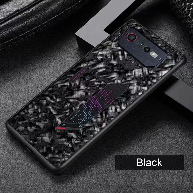 ASUS ROG PHONE 6 COVER SOFT CASE CANVAS CROSS PATTERN SILIKON SOFTCASE - BLACK ROG 6