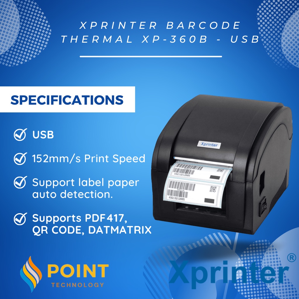 Xprinter Printer Barcode Thermal XP-360B - USB