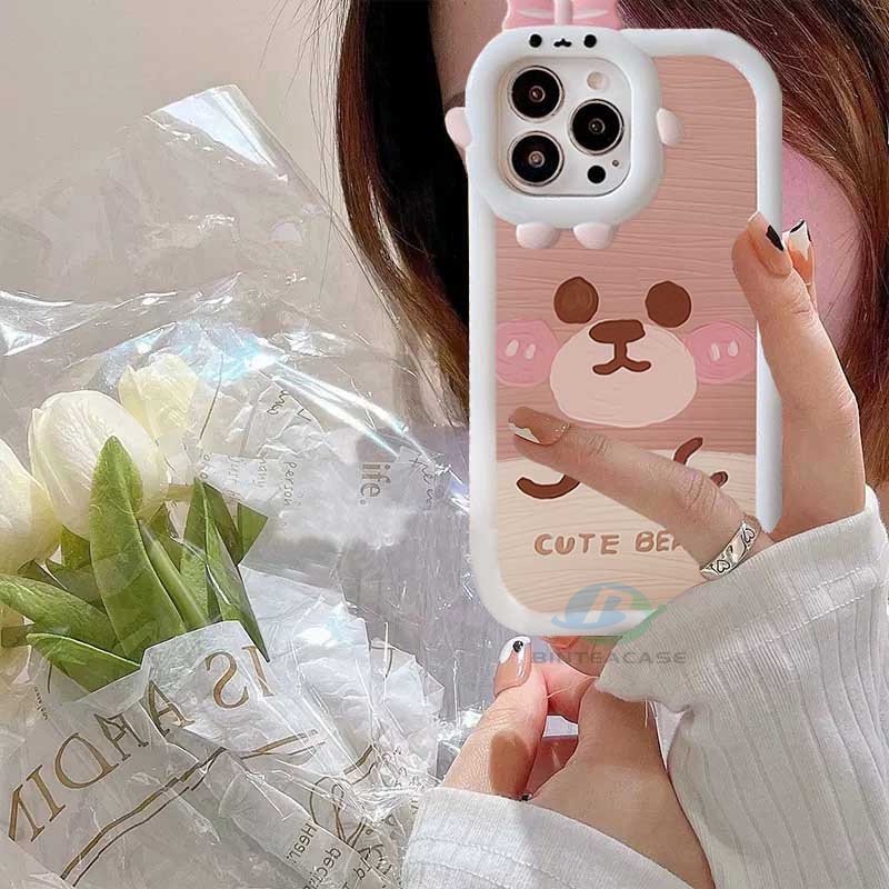 Case Desain Beruang Coklat Untuk IPhone 14 Pro Max 13 Pro Max 11 12 Xr XS 6 6S 7 8 Plus