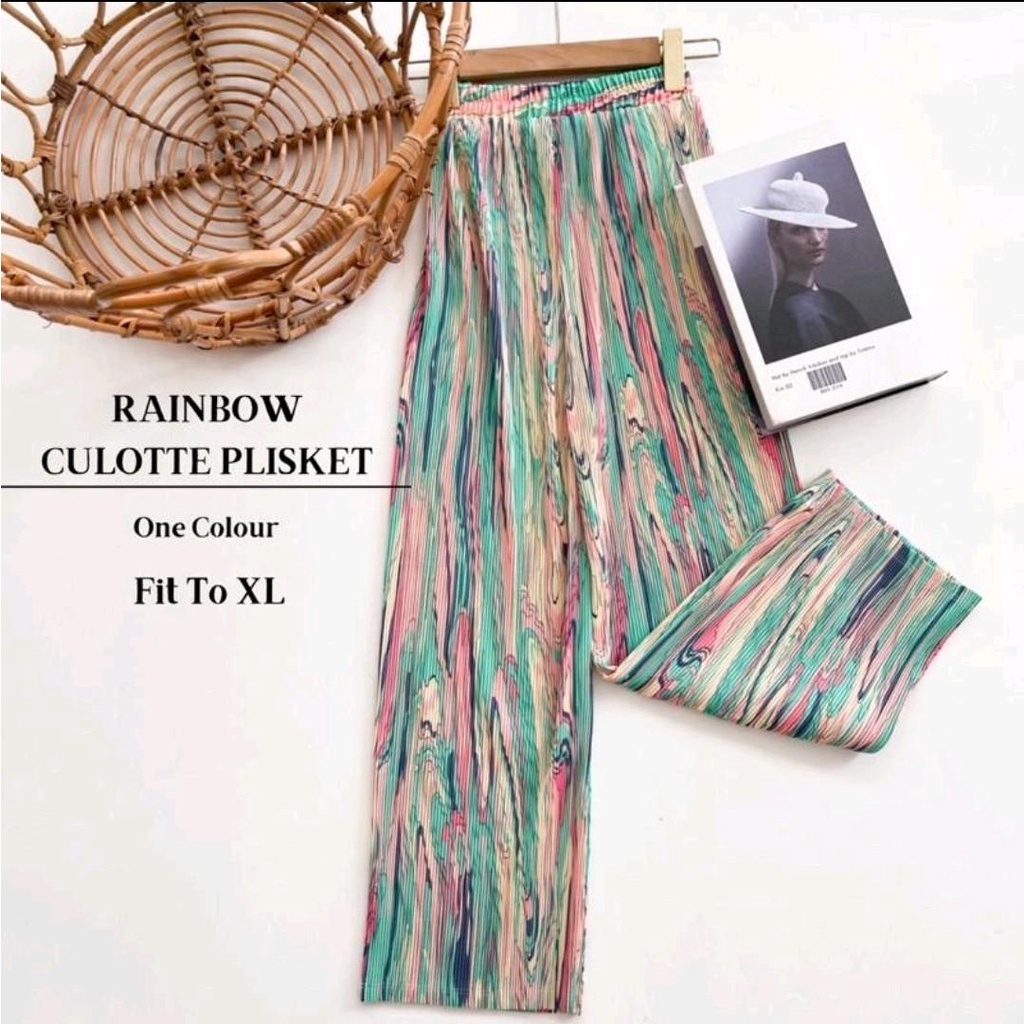 KULOT PLISKET MOTIF RAINBOW // RAINBOW CULOTTE PLISKET