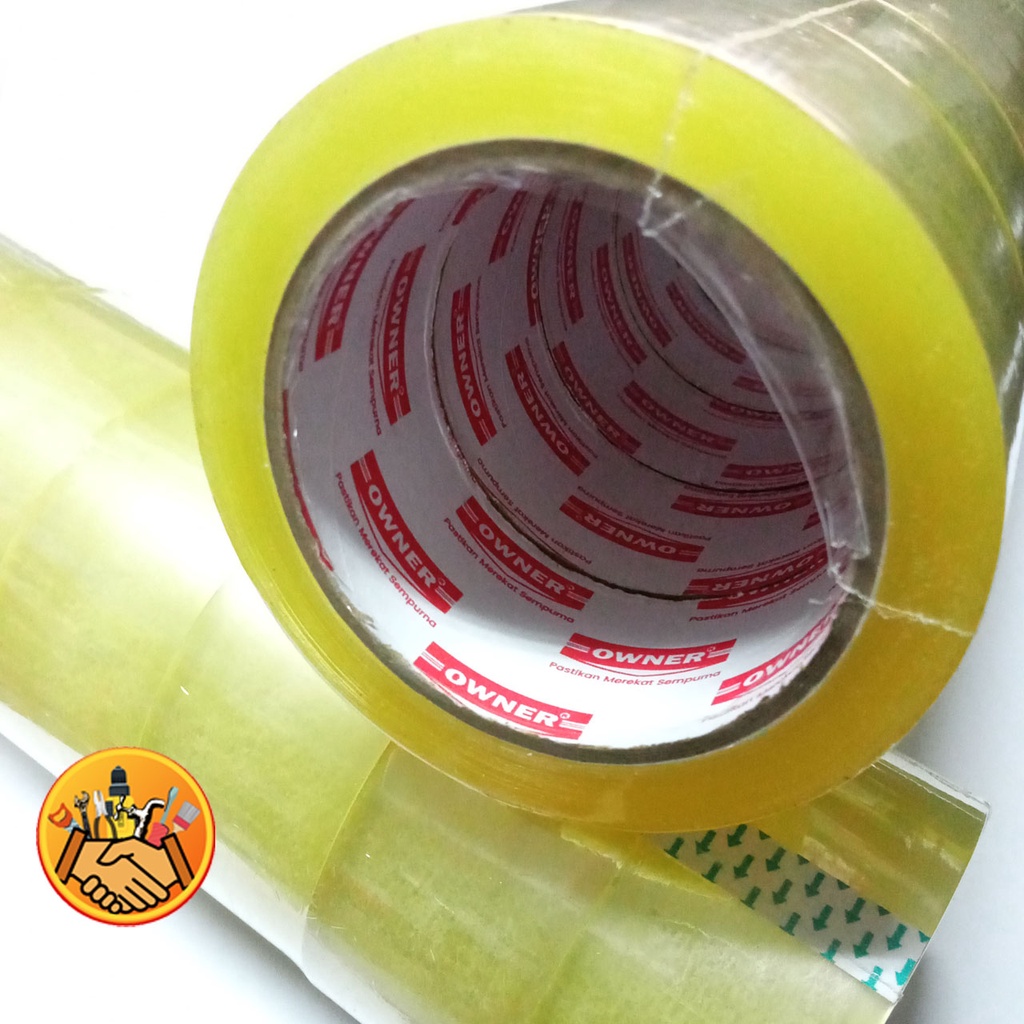 

Lakban Bening coklat Isolasi Selotip Clear Tape 45mmx90yard Daya Lengket Kuat