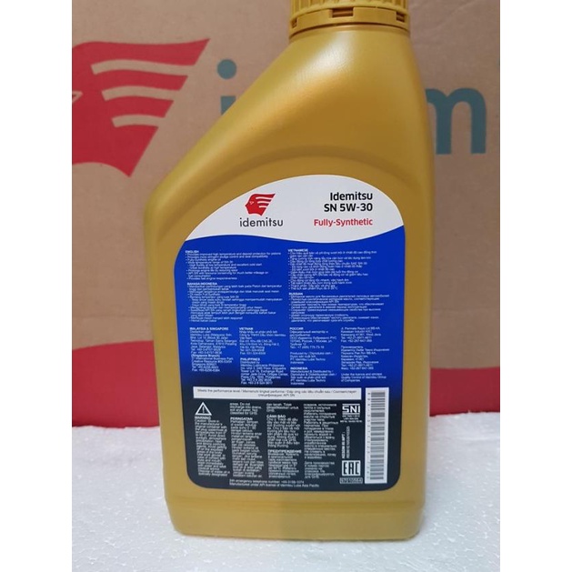 oli mesin gasoline 5w30 full synthetic idemitsu